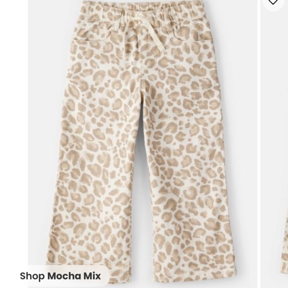 728 Oshkosh animal print toddler girls fashion leopard print flare pants